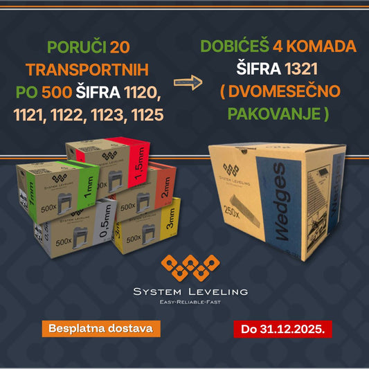 Specijalna akcija za profesionalce: Poruči 20 transportnih kutija spona i dobijaš 4 kutije kajli GRATIS!